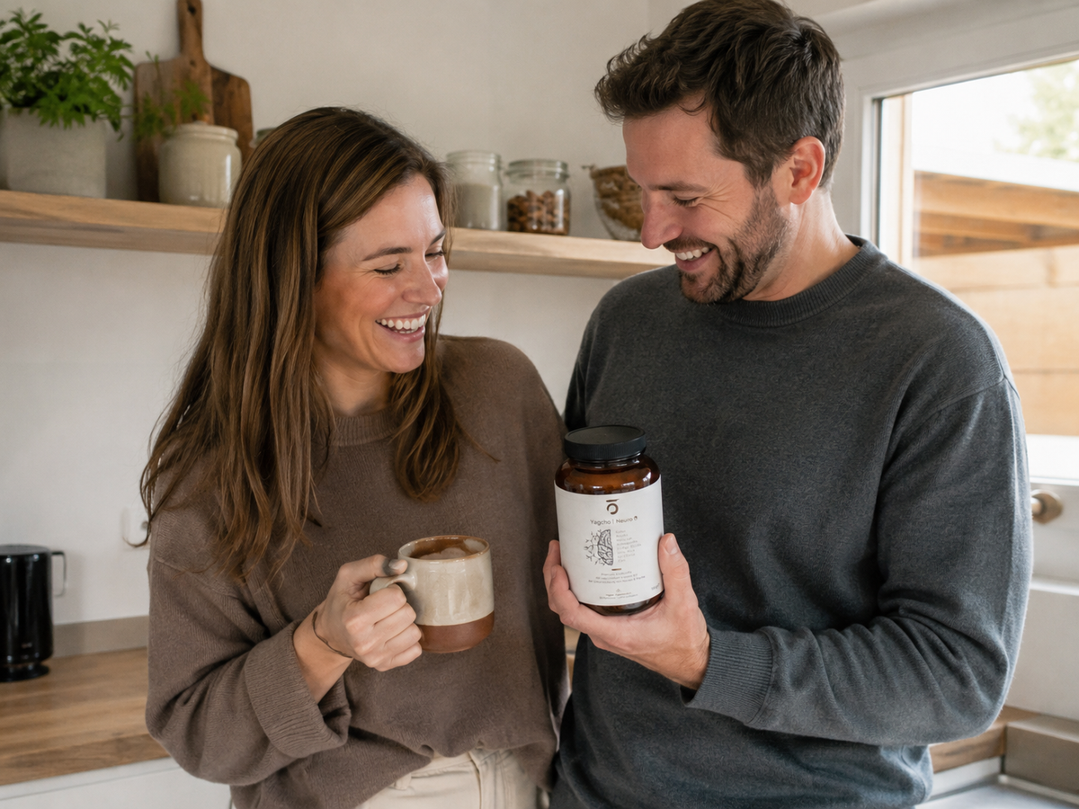 Yagcho Produkt in der Hand, Lifestyle-Foto